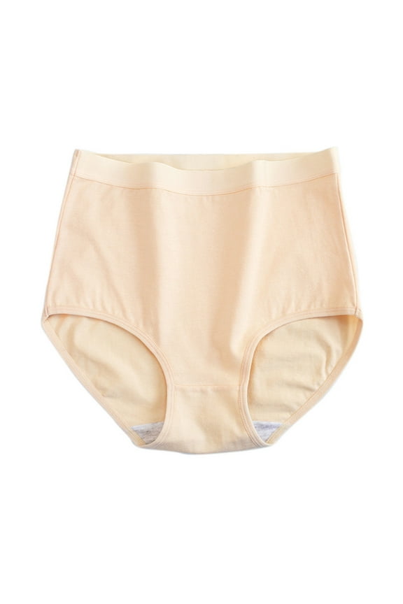 Women Cotton Underwear, High Waist Pure Cotton Briefs Women's High Waisted Cotton, Demifill Teen Girls Period Underwear Cotton Soft Women Panties Womens Briefs Panties, Beige,M