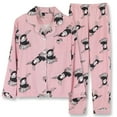 thumbnail image 1 of VISALY Women Pajama Sets Button Down Pajamas Printed Lounge Set Long Sleeve Shirts Lightweight Sleepwear Home Clothes Wide Leg Pants Matching Pajama Set Soft Nightwear Hot Pink Xxl, 1 of 2