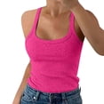thumbnail image 1 of VISALY Women Plus Size Fashion Sleeveless Tops Slim Fit Vest Summertank Top Casual Tops, Plus Size Tops, Underwear Camisoles (Hot Pink, XXL), 1 of 7