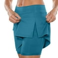 thumbnail image 1 of VISALY Women’S High-Waisted A-Line Yoga & Golf Skort with Inner Shorts – Casual Athletic Wear for Tennis & Sports, Leggings with Pockets for Women, Single Side Slit Skirt Solid, Blue, L, 1 of 7
