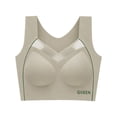 thumbnail image 1 of VISALY Women Seamless Wirefree Lifting Shaping Posture Corrector Bras Soft Padded Full Coverage T-Shirt Bra for Senior Comfy No Underwire Pull On Support High Impact Yoga Workout Bralette Green M, 1 of 8