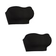 thumbnail image 1 of VISALY Women's 2Pack Strapless Bandeau Bralette Summer Strapless Padded Wireless Supportive Seamless Tube Top Bra Anti-Slip Plus Size Seamless Wireless Padded Bra Stretch Sleep Tube Top Black Xs, 1 of 8