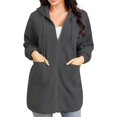 thumbnail image 1 of VISALY Women's Fall Full Zip Up Long Sleeve Hooded Sweatshirt Oversized Fleece Casual 2025 Jacket Coat with Pocket Outwear Tunic Sweatshirt Dark Grey L, 1 of 9