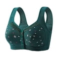 thumbnail image 1 of VISALY Women's Front Closure Wireless Bras Floral Print Bras Full Coverage Bras Full Coverage Wireless Bras Minimizer Wireless Bras Front Snap Bras Comfy Everyday Comfort Bras Blackish Green 38, 1 of 3