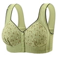 thumbnail image 1 of VISALY Women's Front Closure Wireless Bras Floral Print Bras Wireless Bras with Support and Lift Comfy Bras Lounge Bras Seamless Comfort Bras Full Coverage Wireless Bras Lounge Bras Green 48, 1 of 7