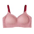 thumbnail image 1 of VISALY Women's Polka Dot Wireless Push Up Bra Comfort Support Bralette Wire Free Lifting Bra Full Coverage Supportive Bra Soft Full Support Everyday Wireless Seamless Lift Underwear Red M, 1 of 9