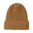 thumbnail image 1 of VISALY Women's Rib Knit Cuffed Beanie Hat Warm Winter Hats for Women Oversized Stretch Cable Knit Hats Warm Skull Cap Beanies for Cold Weather Lightweight Cuff Cap for Men Women Khaki One Size, 1 of 4