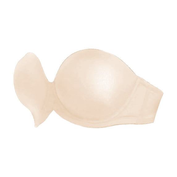 VISALY Women's Strapless Backless Bra Push Up Anti-Slip Seamless Bralette Soft Supportive Underwire Padded Balconette Full Coverage Tube Top Full Support Bandeau Bra Underwear Light Yellow 3Xl