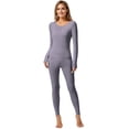 thumbnail image 1 of VISALY Women's Thermal Long Sleeve Shirts Crew Neck Tight Fitted Casual Going Out Stretchy Basic Tee Shirts Slim Fitted Tops Lightweight Base Layer Soft Warm Undershirts Baselayer Grey L, 1 of 7