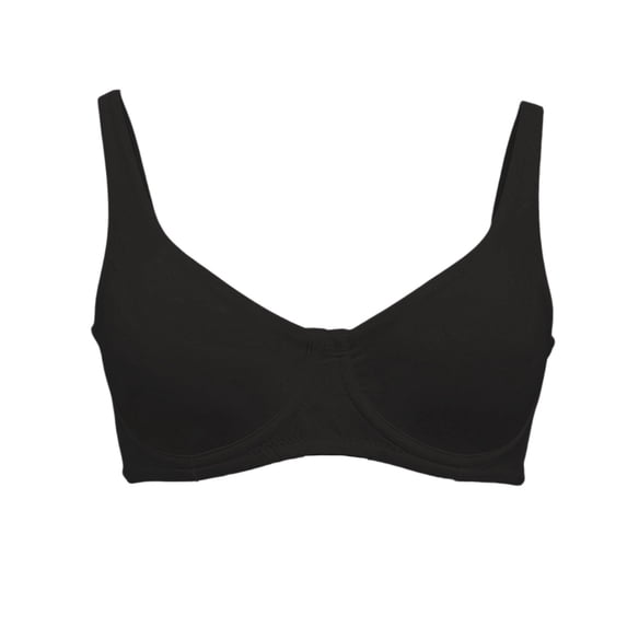 VISALY Women's Unlined Balconette Bra Underwire Demi Supportive Comfortable Seamless Underwire Unlined Plus Size Minimizer Bras Full Coverage Comfort T-Shirt Bra with Unlined Seamless Cups Black M