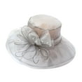 thumbnail image 1 of VISALY Women's Wide Brim Sun Fascinator Hat Uv Protection Sun Hat Organza Sun Visor Cap Organza Church Hat Fascinato Church Wedding Cap Wedding Bridal Hat Wide Brim Sun Visor Grey One Size, 1 of 2