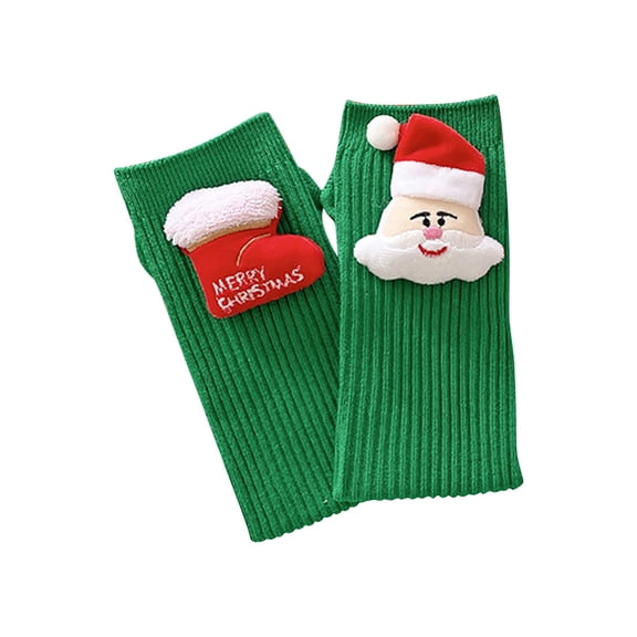 VISALY Womens 1 Pc Cute Animal 3D Patterned Funny Cotton Crew Socks Winter Warm Thick Tube Socks Cute Socks Fashion Casual Socks Christmas Holiday Socks Green B