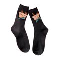 thumbnail image 1 of VISALY Womens 1 Pc Cute Animal 3D Patterned Funny Cotton Crew Socks Winter Warm Thick Tube Socks Cute Socks Fashion Casual Socks Christmas Holiday Socks Black A, 1 of 4