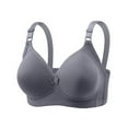 thumbnail image 1 of VISALY Womens Bralettes Cotton Bras Thin Laceless Comfortable Breathability Underwear Large Size Brater Buckle Female Bra V Neck Vest Bralette Wireless Bra wireless Plus Size Comfortable Bras Grey 46, 1 of 7