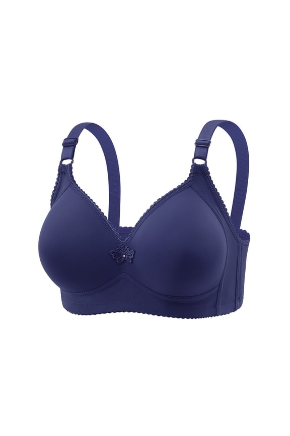 Womens Bralettes Cotton Bras Thin Laceless Comfortable Breathability Underwear Large Size Brater Buckle Female Bra V Neck Vest Bralette Wireless Bra wireless Plus Size Comfortable Bras Blue 52