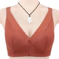 thumbnail image 1 of VISALY Womens Bralettes Lace Bras Women Lace Front Button Shaping Cup Adjustable Shoulder Strap Large Size Underwire Bra Front Closure Bras For Women Plus Size Bras Comfortable Bras Red 36, 1 of 6