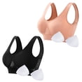 thumbnail image 1 of VISALY Womens Bralettes Seamless Bras 2 Pack Women Seamless Sports Bra Breathable Wireless Push Up Bra With Pads Yoga Running Fitness Bralettes Padded Bra Comfortable Bras Bras For Women Black S, 1 of 6
