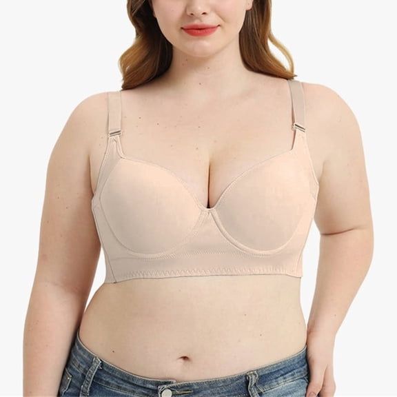 VISALY Womens Bralettes Seamless Bras For Women Shapedly Bra Shapedly Back Smoothing Bra Hide Back Full Back Coverage Deep Cup Bra Padded Bra Comfortable Bras For Women Bras For Women A 38A