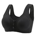 thumbnail image 1 of VISALY Womens Bralettes wireless bras Women Lace Front Button Shaping Cup Adjustable Shoulder Strap Large Size Bra Seamless Bras For Women Padded Bra Comfortable Bras For Women Black 3XL, 1 of 8