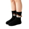 thumbnail image 1 of VISALY Womens Fuzzy Thick Socks Animal Socks Comfortable Soft Crew Socks Fleece Fluffy Plush Warm Sleep Soft Cozy Winter Cute Adult Socks Black One Size, 1 of 3