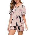 thumbnail image 1 of VISALY Womens Pajama Sets Button Down Pajamas Matching Pajama Set Soft Pajama Loungewear Set Sleepwear Summer Short Sleeved Lapel Shirt Shorts Set Plus Size Home Wear Rose Gold Xxl, 1 of 9