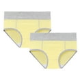 thumbnail image 1 of VISALY Womens Panties High Waisted, Cotton Panties Low Waist Stretch Panties, Yellow Panties Demifill Teen Girls Period Underwear Cotton Soft Women Panties briefs multipacks, 2-Pack | E- Yellow,L, 1 of 3