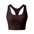 thumbnail image 1 of VISALY Womens Racerback Sport Bra Workout Tank Tops Sleeveless Seamless Athletic Yoga Tops with Built In Bra High Support Sports Bra Comfortable Running Athletic Gym Yoga Basic Tank Tops Coffee Xl, 1 of 9