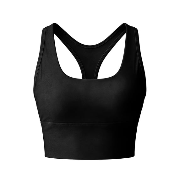 VISALY Womens Racerback Sport Bra Workout Tank Tops Sleeveless Seamless Athletic Yoga Tops with Built In Bra High Support Sports Bra Comfortable Running Athletic Gym Yoga Basic Tank Tops Black L