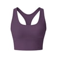 thumbnail image 1 of VISALY Womens Racerback Sport Bra Workout Tank Tops Sleeveless Seamless Athletic Yoga Tops with Built In Bra High Support Sports Bra Comfortable Running Athletic Gym Yoga Basic Tank Tops Purple S, 1 of 9