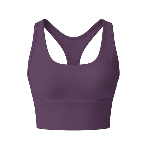 VISALY Womens Racerback Sport Bra Workout Tank Tops Sleeveless Seamless Athletic Yoga Tops with Built In Bra High Support Sports Bra Comfortable Running Athletic Gym Yoga Basic Tank Tops Purple S