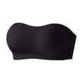 thumbnail image 1 of VISALY Womens Strapless Bandeau Bras Jelly Push Up Seamless Bandeau Bralette Non Slip Wireless Supportive Padded Bras Seamless Comfortable Tube Bra Comfort Padded Support Tube Bralette Black Xl, 1 of 9