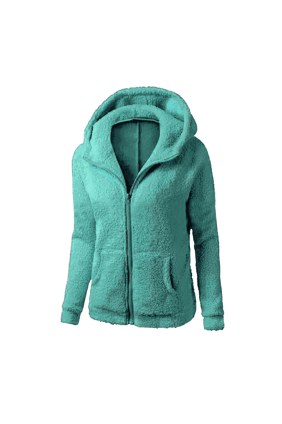 Womens Zip Up Hoodies Sweater Jacket Women Sweater Coat Winter Warm Wool Zipper Coat Cotton Coat Outwear Casual Sweaters Womens Flannel Hoodie Winter Sweaters Mint Green 5Xl