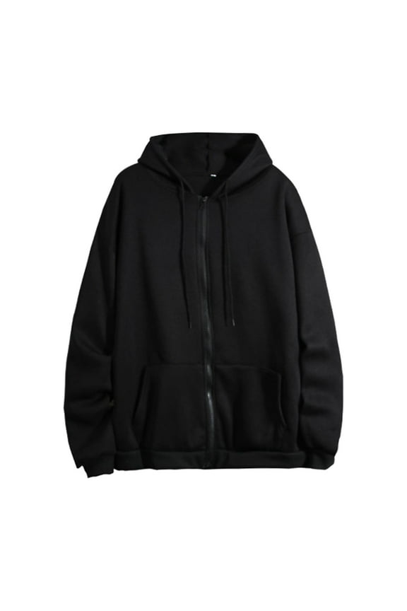 Womens Zip Up Hoodies Sweater Jacket Women Winter Warm Fashion Long Sleeve Loose Solid Color Zipper Pocket Sweatershirt Coat Casual Sweaters Tunic Sweater Winter Sweaters Black L