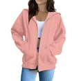 thumbnail image 1 of VISALY Womens Zip Up Hoodies Sweater Jacket Women Winter Warm Fashion Long Sleeve Loose Solid Color Zipper Pocket Sweatershirt Coat Casual Sweaters Tunic Sweater Long Sleeve Sweaters Hot Pink L, 1 of 8