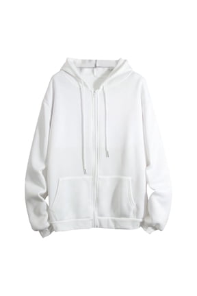 Womens Zip Up Hoodies Sweater Jacket Women Winter Warm Fashion Long Sleeve Loose Solid Color Zipper Pocket Sweatershirt Coat Casual Sweaters Tunic Sweater Winter Sweaters White Xxl