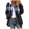 thumbnail image 1 of VISALY Womens Zip Up Hoodies Sweater Jacket Women's Thick Overcoat Plus Size Warm Trendy Winter Hoodie Coat Jacket Outwear with Zipper Casual Sweaters Fleece Hoodies Winter Sweaters Blue L, 1 of 9