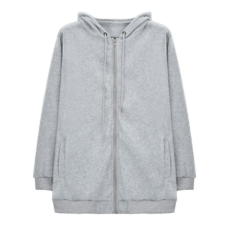 VISALY Womens Zip Up Hoodies Sweater Jacket Womens Oversized Zip
