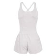 thumbnail image 1 of VISALY Yoga Pants Women, Womens Shorty, Summer Rompers for Women 2025, Solid Color Yoga One-Piece Suspender Sports Shorts Womens Workout Romper Summer Slim Fit, 1 Pack Jumpsuits for Women, White, S, 1 of 6