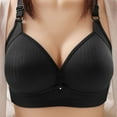 thumbnail image 1 of VISALY armpit-fat bra armpit-fat bra, Women's Summer Solid Color Dark Pattern Thin Style Wireless Back Buckle Underwear Side Breast, Plus size strapless bras for women Shapedly bra, Black,M, 1 of 5
