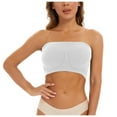 thumbnail image 1 of VISALY bandeau bras for women, Women's Sports Bra Breathable Sleep Yoga Cotton Bra Strapless, Built In Bra Tank Tops Plus Size Swim Tops Built In Bra Strapless Tops with Built In Bra, White,S, 1 of 10