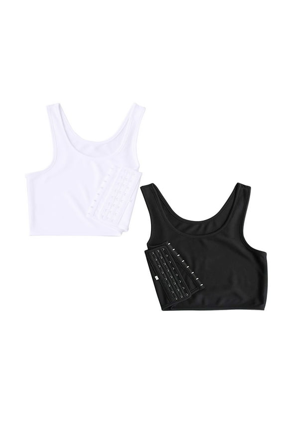 binder bra Underwear Women Pack, Compression Tank Top Set 2 Pack, Cotton Sports Bras for Women, Sports Tank Tops Built In Bra, Sports Bra Tank Tops, Cotton Tank Top with Built In Bra, Grey,L