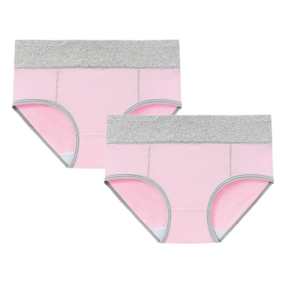 VISALY briefs multipacks Ladies Underwear Panties Leak Proof, Women's Cotton Panties Low Waist Stretch Panties Soft, High Waist Tummy Control Panties Womens Briefs Panties, 2-Pack | G- Pink,M