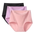 thumbnail image 1 of VISALY briefs multipacks, Plus Size Briefs 3-Pack: High-Waisted Full Coverage Underwear for Women,, Cotton Underwear Cheeky Panties Womens Panties High Waisted 3X Panties, Black,XL, 1 of 9