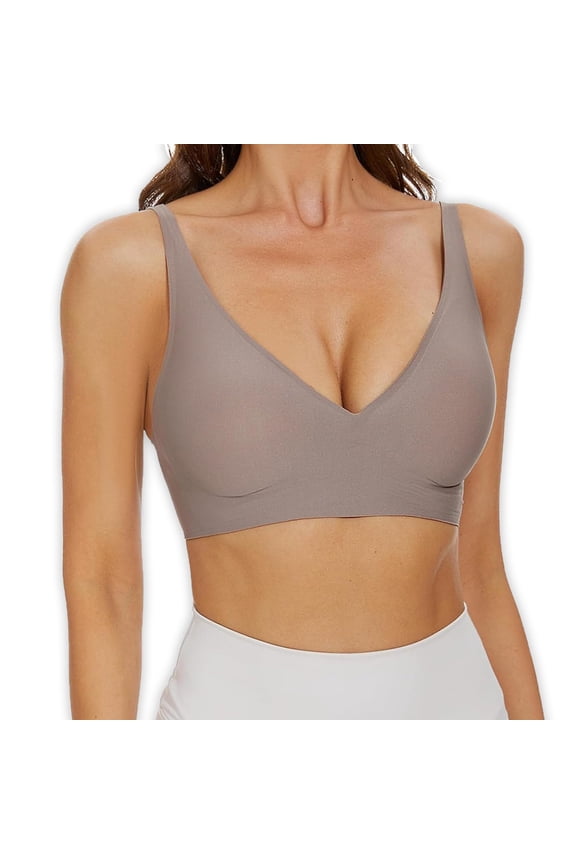 demi bra Wireless, Wirefree Sleep Comfort, Womens Bathing Suit Tops with Bra Support, Womens Sports Bra Underwear and Bra Sets for Women Sports Bra High Support, Purple,S