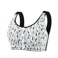 thumbnail image 1 of VISALY front closure bra Womens Full Coverage Bra, Women's Leaf Print Thin Cup Soft Cotton Front Buckle Bra for Middle-Aged and Elderly People, Bandeau Bras for Women Bra Front Closure, Black,42, 1 of 10