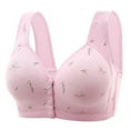 thumbnail image 1 of VISALY front snap bra Cotton Bralettes for Women, Front Button Large Size Nursing Vest Bra for Mothers & Middle-Aged Women – Comfortable Steel-Free, Razor Back Sports Bra Front Closure, Pink,XL, 1 of 9