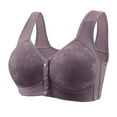 thumbnail image 1 of VISALY front snap bra Disposable Bra and Underwear for Spa, Women's Casual Middle-Aged and Elderly Front Buttoned Underwear, Underwear and Bra Sets for Women Bra and Underwear Sets, #C Purple,50, 1 of 4