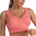 thumbnail image 1 of VISALY padded sports bras for women Sports Bra Without Removable Pads, Women's Seamless Medium Solid Sports Bra With, Womens Tops with Built In Bra Womens Longline Sports Bra, Watermelon Red,M, 1 of 10