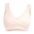 thumbnail image 1 of VISALY sleep bra Cotton Bralettes for Women, Vest Style Wireless Cross Sleeping No Pad Thin Bra Womens Maternity, Cotton Tank Top with Built In Bra Tank Top with Built In Padded Bra, Khaki,XL, 1 of 6