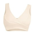 thumbnail image 1 of VISALY sleep bra Cotton Bralettes for Women, Vest Style Wireless Cross Sleeping No Pad Thin Bra Womens Maternity, Cotton Tank Top with Built In Bra Tank Top with Built In Padded Bra, Beige,4XL, 1 of 7